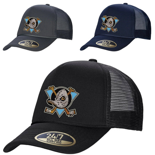 Dufferin Ducks Retro - 5-Panel Foam Snap Back Trucker Cap - printed logo